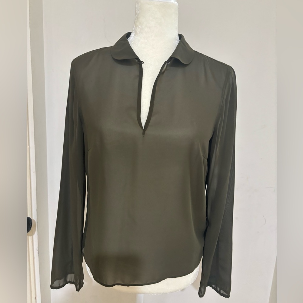J. Crew Dark Olive Blouse